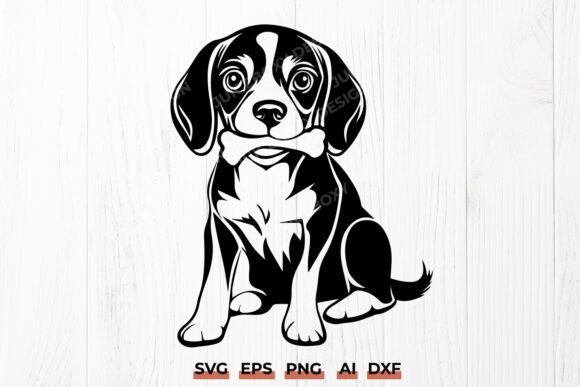 Beagle Puppy with Bone SVG PNG Design Review