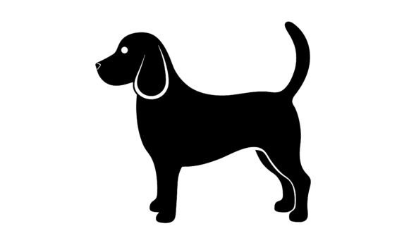 Black Beagle Dog Silhouette on White SVG Review
