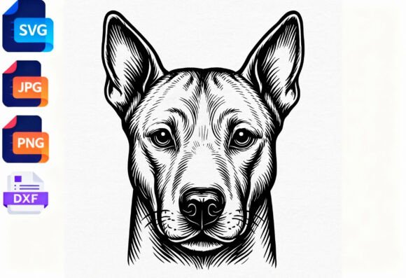 Black Dog Face Line Art SVG Review for Embroidery Projects