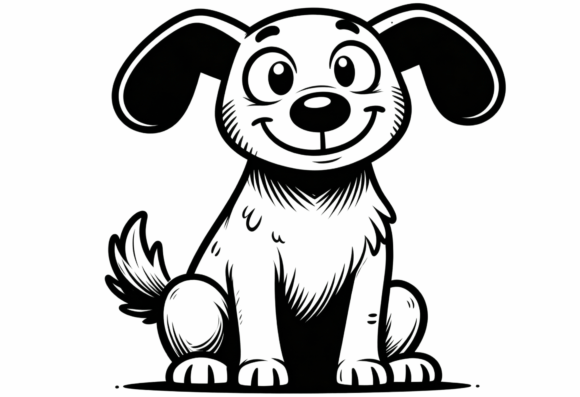 Cute Cartoon Dog SVG for Embroidery Projects