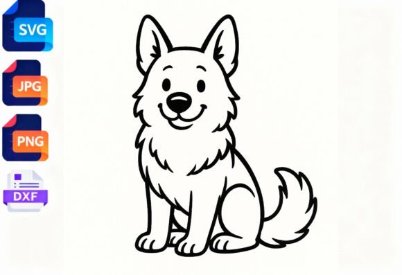 Cute Dog Cartoon Line Art SVG Review