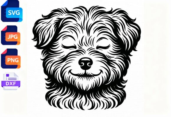 Cute Dog Face Line Art SVG Review
