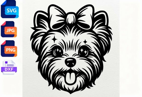 Cute Dog Head with Bow SVG Review