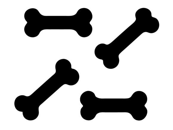 Dog Bone Silhouette Set for Embroidery Projects