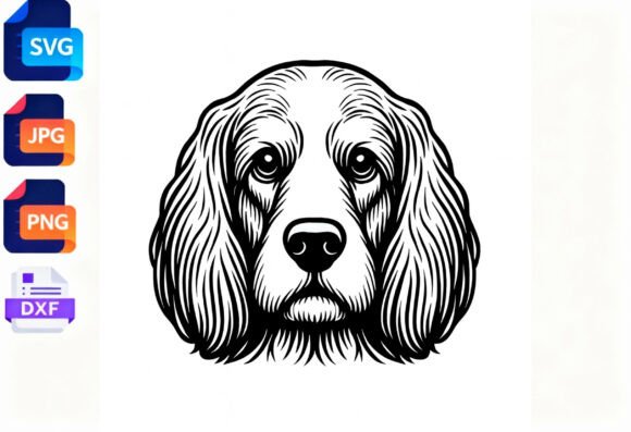 Dog Face Line Art SVG Clipart Review