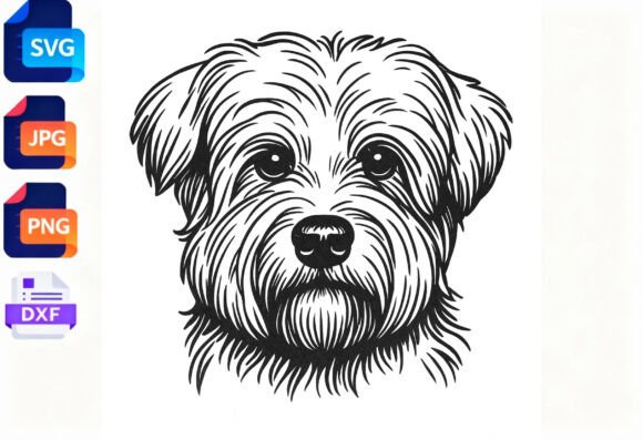 Dog Face Line Art SVG Review for Embroidery Projects