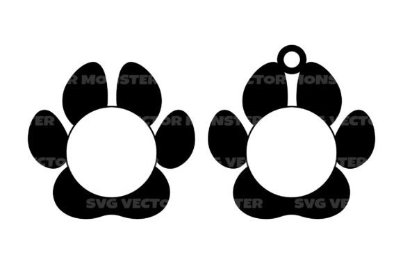 Dog Paw Earring Svg