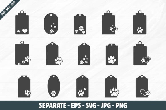 Dog Paw Gift Tag Svg for Embroidery Projects