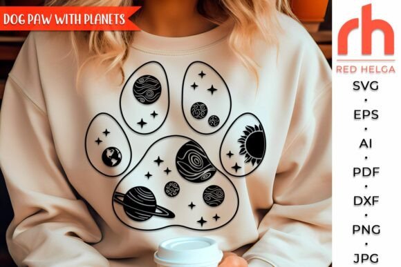 Dog Paw with Planets SVG Space Design Review