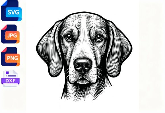 Dog Portrait Engraving Style SVG Review