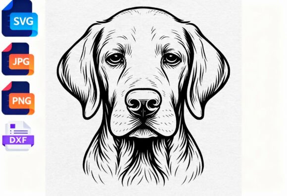 Dog Portrait Line Art SVG Clipart Review