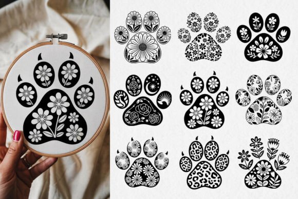 Floral Dog Paw Print SVG Bundle Review