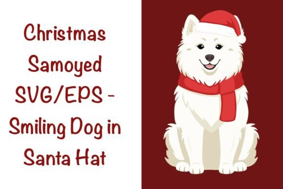 Fluffy Joy: A Designer’s Take on Christmas Samoyed SVG - Smiling Dog