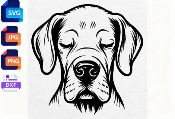 Great Dane Dog Face Line Art SVG Review
