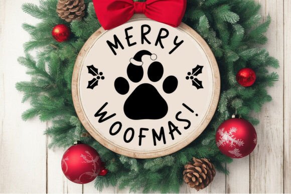 Merry Woofmas SVG Retro Christmas Dog