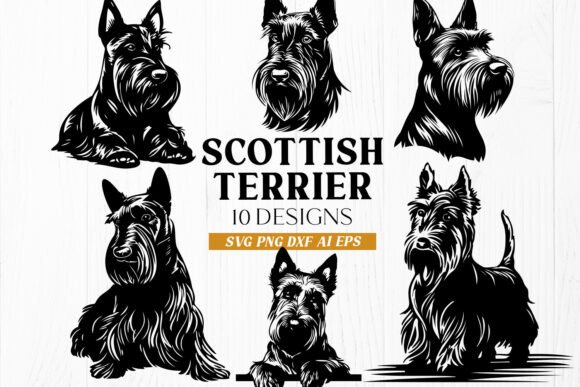 Scottish Terrier SVG Bundle for Embroidery Projects