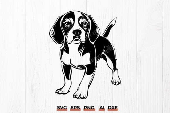 Standing Beagle Puppy SVG for Embroidery Projects