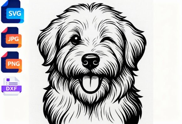 Winking Dog Face Line Art SVG Review